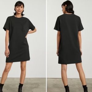 EVERLANE The Organic Cotton Weekend Tee Dress Black Pocket Short Sleeve